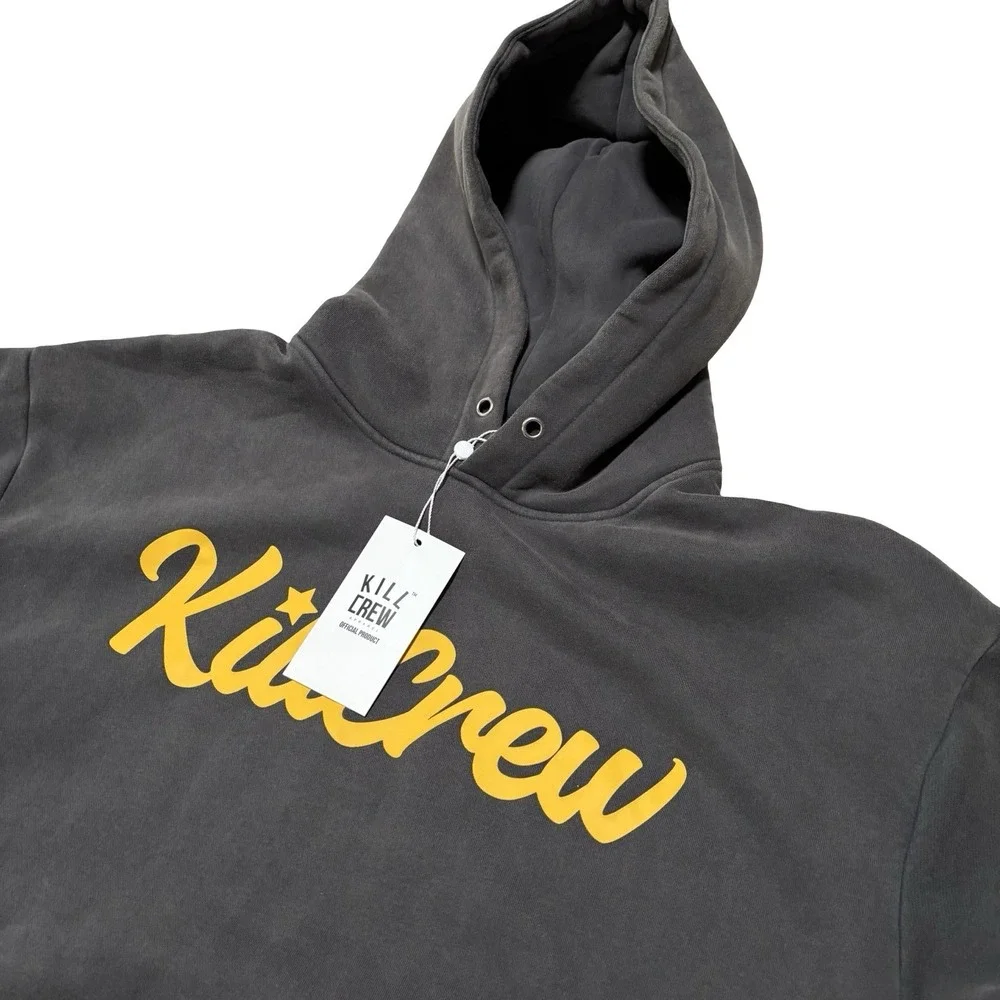 NWT Kill Crew Men's Oversized Luxury Collection Script Hoodie Size L 25 x 29 - Picture 4 of 5